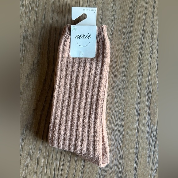 aerie Accessories - Bundle Aerie Waffle Crew Sock Brown and Gray
